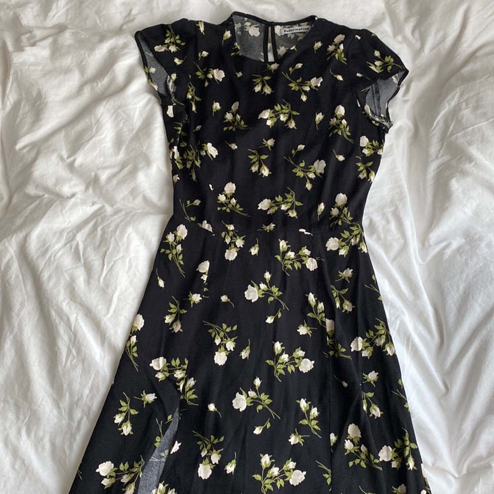 Long flower print dress